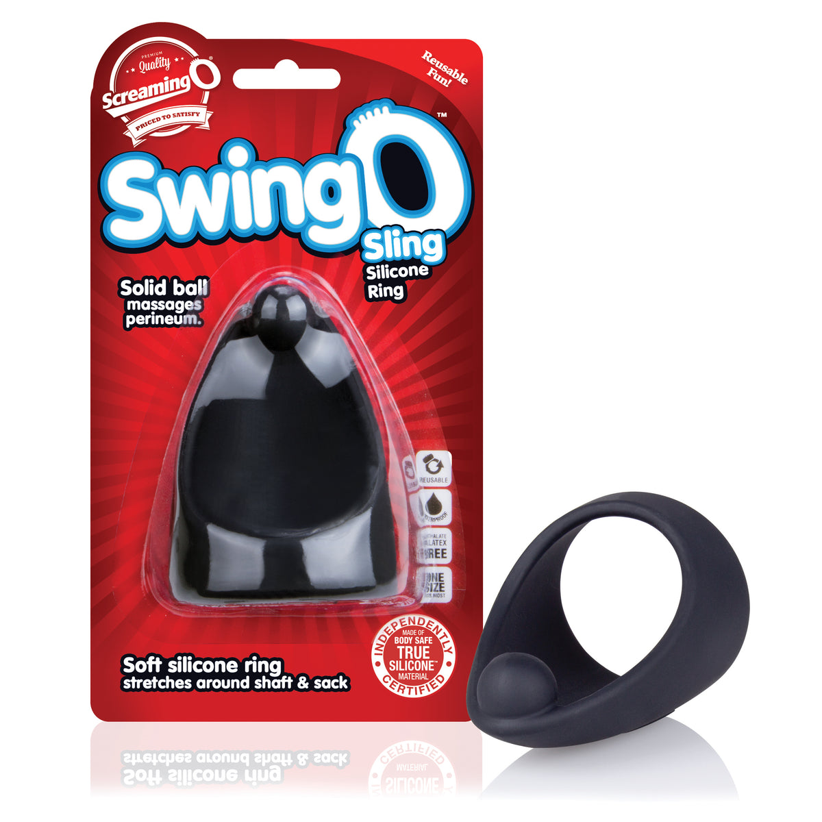 Screaming O SwingO Sling – Silky-Soft Silicone Perineum Cock Ring > Cock Ring > Single
