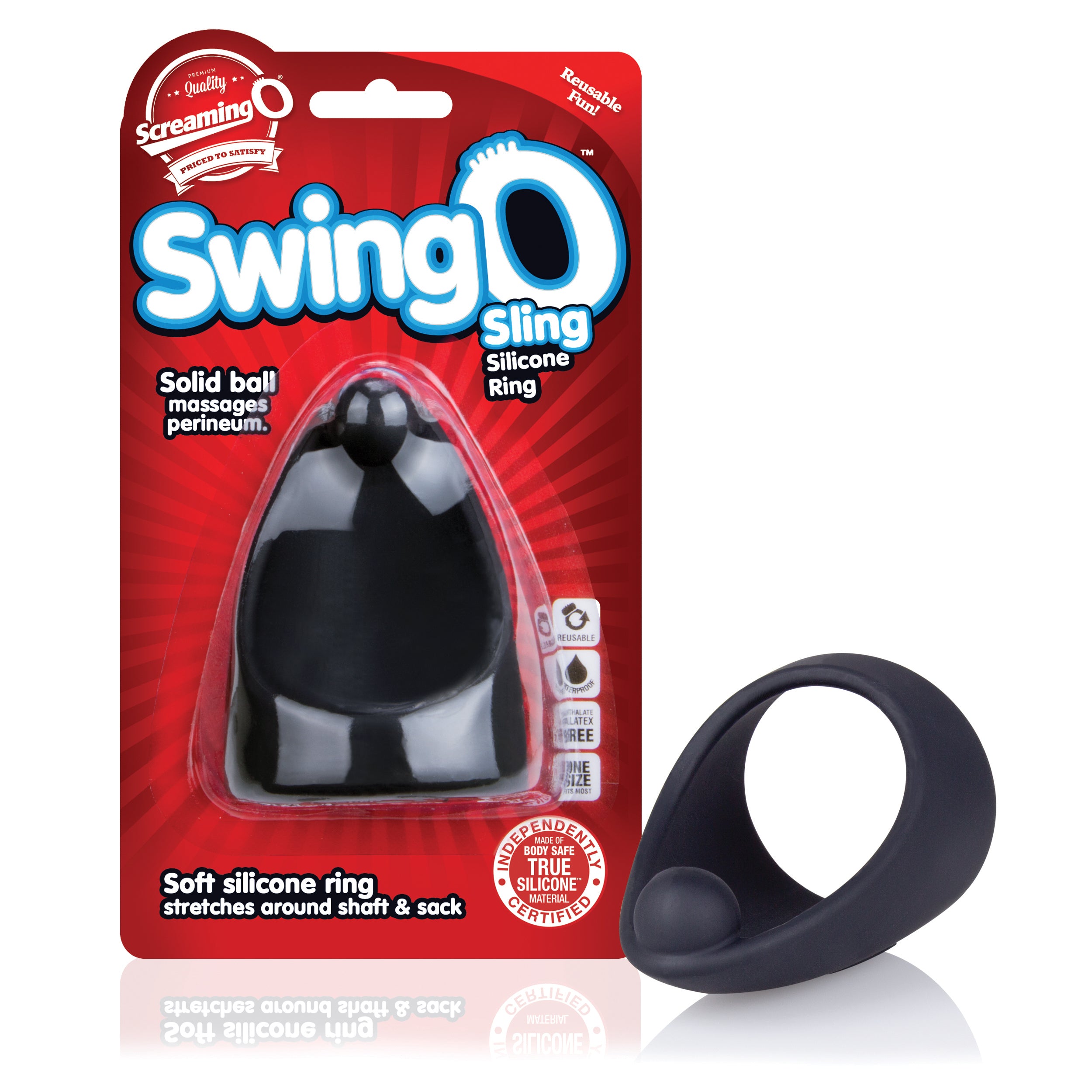Screaming O SwingO Sling – Silky-Soft Silicone Perineum Cock Ring > Cock Ring > Single