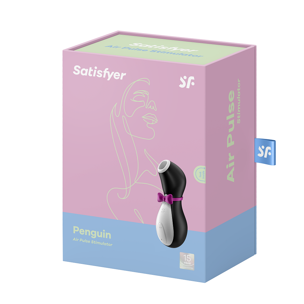 Satisfyer Penguin Touch Free USB Rechargeable Clitoral Stimulator Black AIR PULSATION