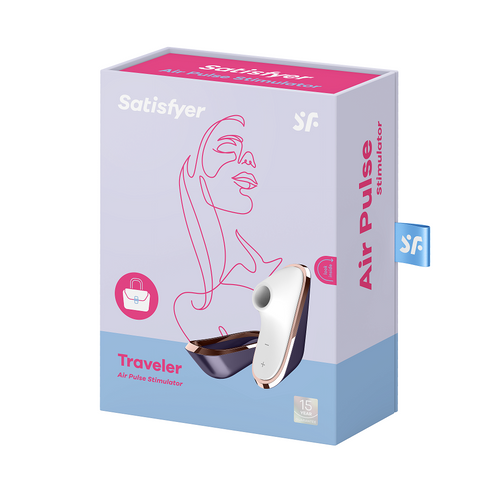 Satisfyer Pro Traveller 9cm USB Rechargeable Clitoral Stimulator Purple STIMULATORS