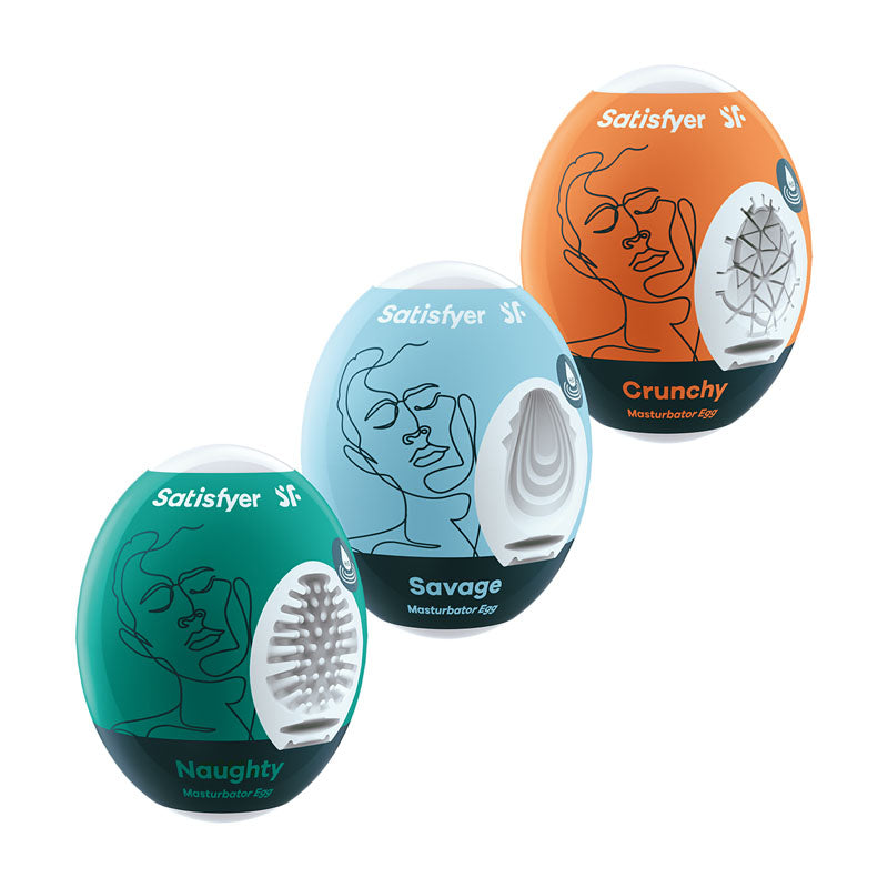 Satisfyer Masturbator Eggs - Mixed 3 Pack #2 Stroker Sleeves Strokers - Cup|Egg