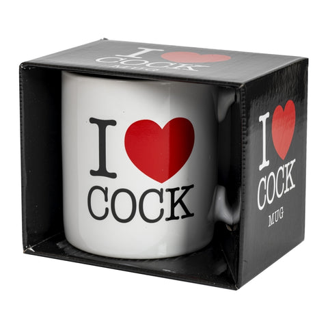 White I Love Cock Ceramic Mug Microwave Dishwasher Safe Novelties