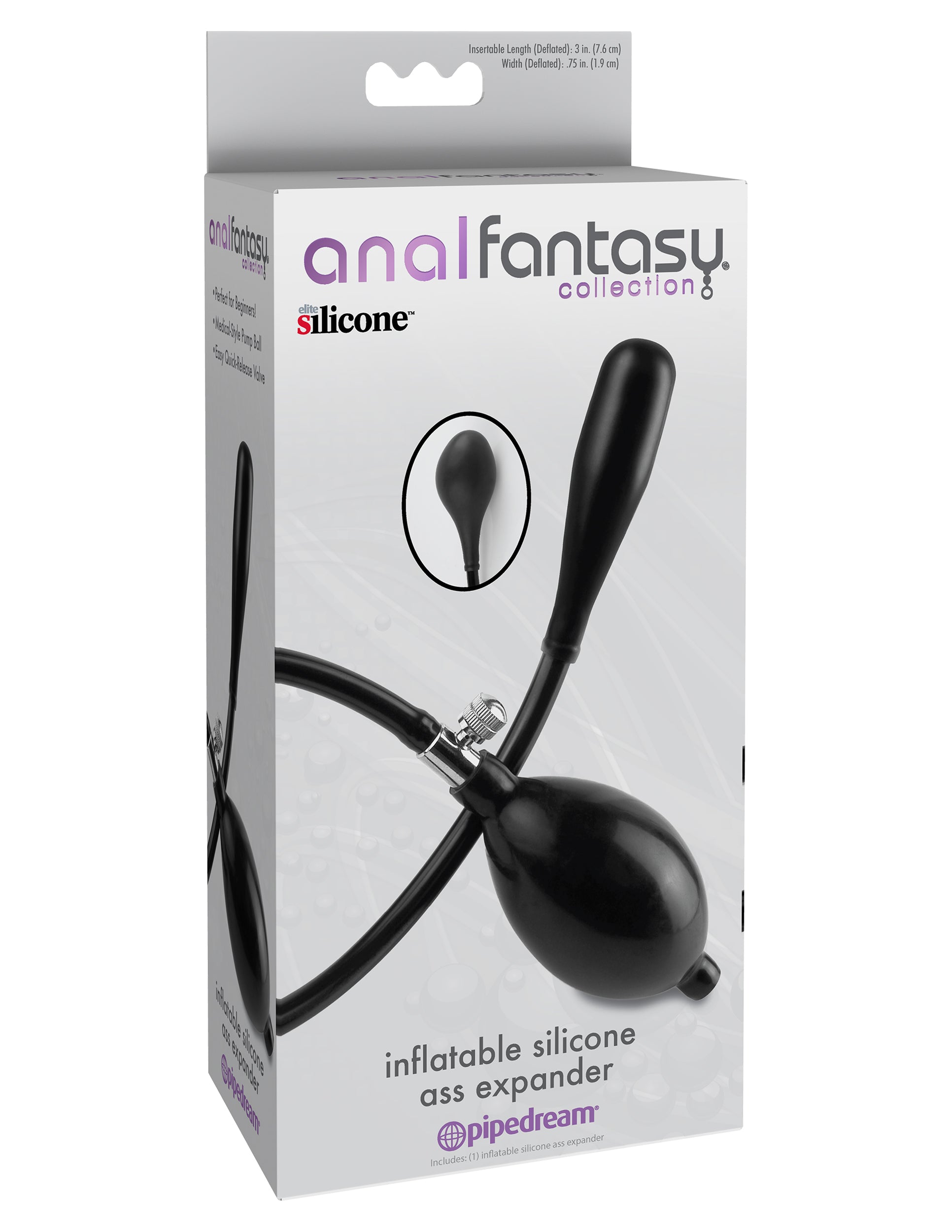 Pipedream Anal Fantasy Inflatable Silicone Ass Expander Medical-Style Pump Anal Toy