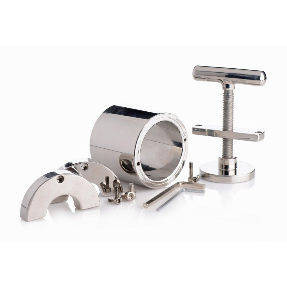 Xr Heavy Steel Ball Press Chamber With Locking Ring > Bondage Gear > Cock and Ball Bondage