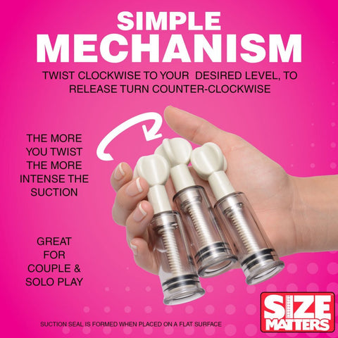 Size Matters Max Twist Clit And Nipple Suction Mini Set Nipple Stimulators