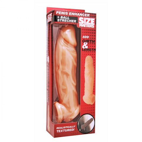 Size Matters Realistic Flesh Penis Enhancer and Ball Stretcher 8 SLEEVES