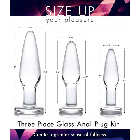 XR Dosha 3 Piece Glass Anal Plug Kit Temperature Sensitive > Anal Range > Butt Plug Kits