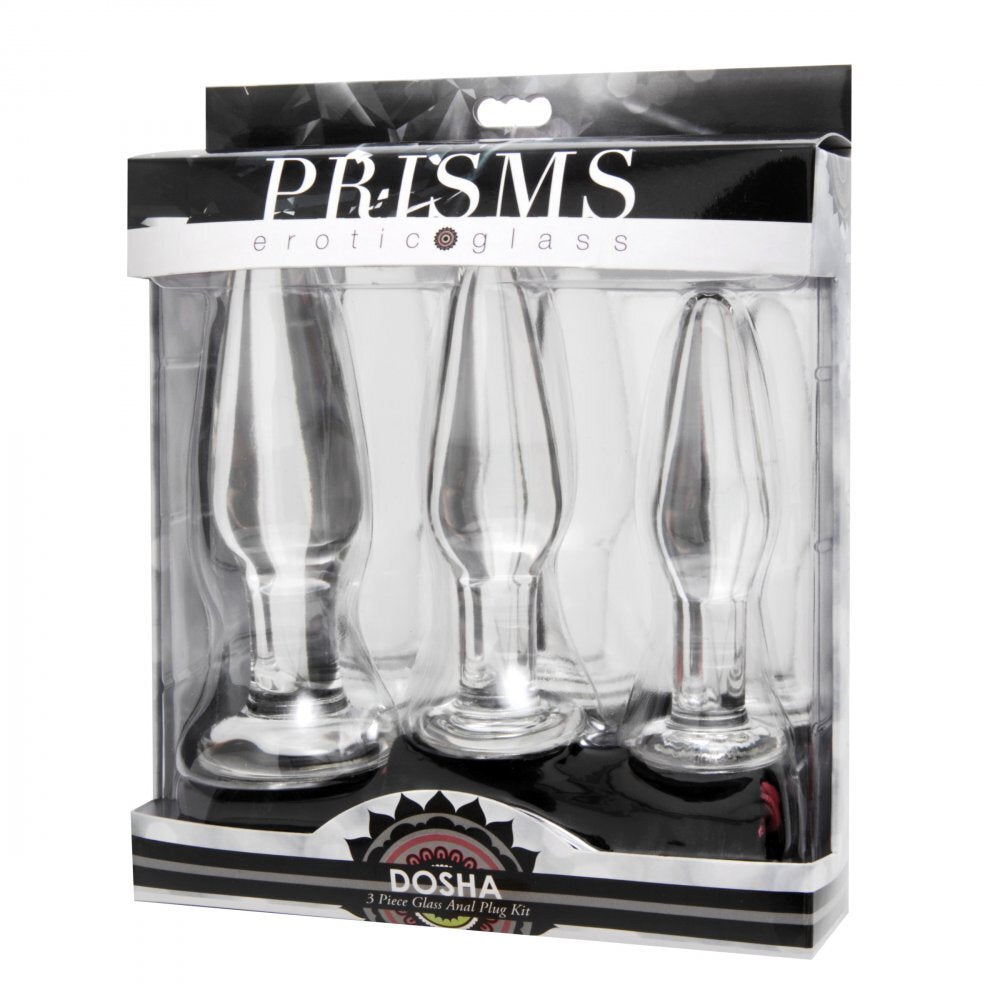 XR Dosha 3 Piece Glass Anal Plug Kit Temperature Sensitive > Anal Range > Butt Plug Kits