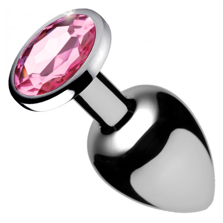 Xr Booty Sparks Pink Gem Medium Aluminium Anal Plug Pink > Anal Range > Jewel Butt Plugs