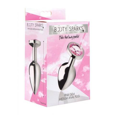 Xr Booty Sparks Pink Gem Medium Aluminium Anal Plug > Anal Range > Jewel Butt Plugs