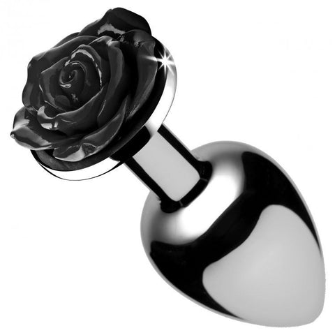 XR Booty Sparks Black Rose Large Aluminum Anal Plug Silver > Anal Range > Jewel Butt Plugs