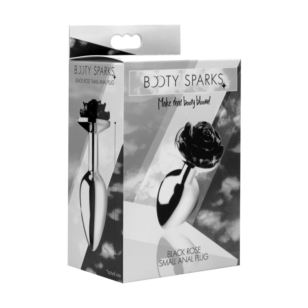 Xr Booty Sparks Black Rose Small Metal Aluminum Anal Plug > Anal Range > Jewel Butt Plugs