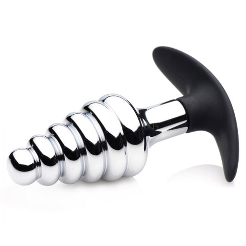 Master Series Dark Hive Metal And Silicone Ribbed Anal Plug > Anal Range > Butt Plugs