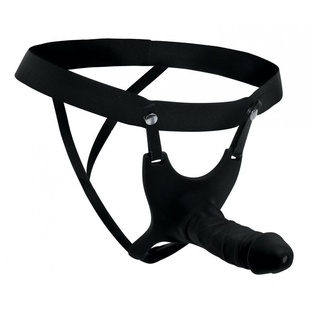 Size Matters Hollow Silicone Dildo StrapOn Black STRAP-ONS