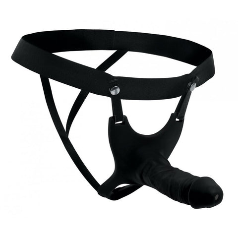 Size Matters Hollow Silicone Dildo StrapOn Black STRAP-ONS