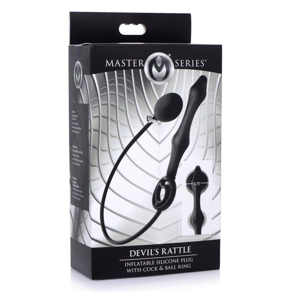 Master Series Devils Rattle Inflatable Anal Plug With Cock Ring > Anal Range > Anal Inflatables