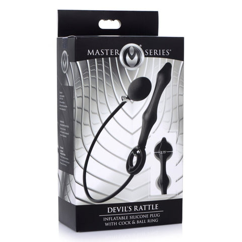 Master Series Devils Rattle Inflatable Anal Plug With Cock Ring > Anal Range > Anal Inflatables