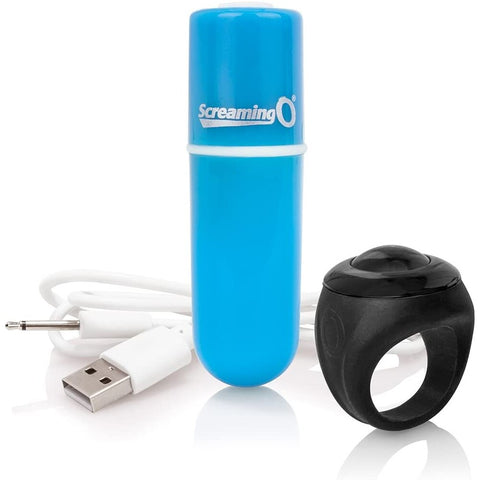Screaming O Charged Vooom Remote Control Bullet Blue Default Title > Sex Toys For Ladies > Mini Vibrators
