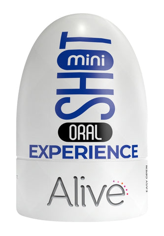 Alive Mini Shot Masturbator Mouth Realistic Oral Experience Compact White Strokers - Manual