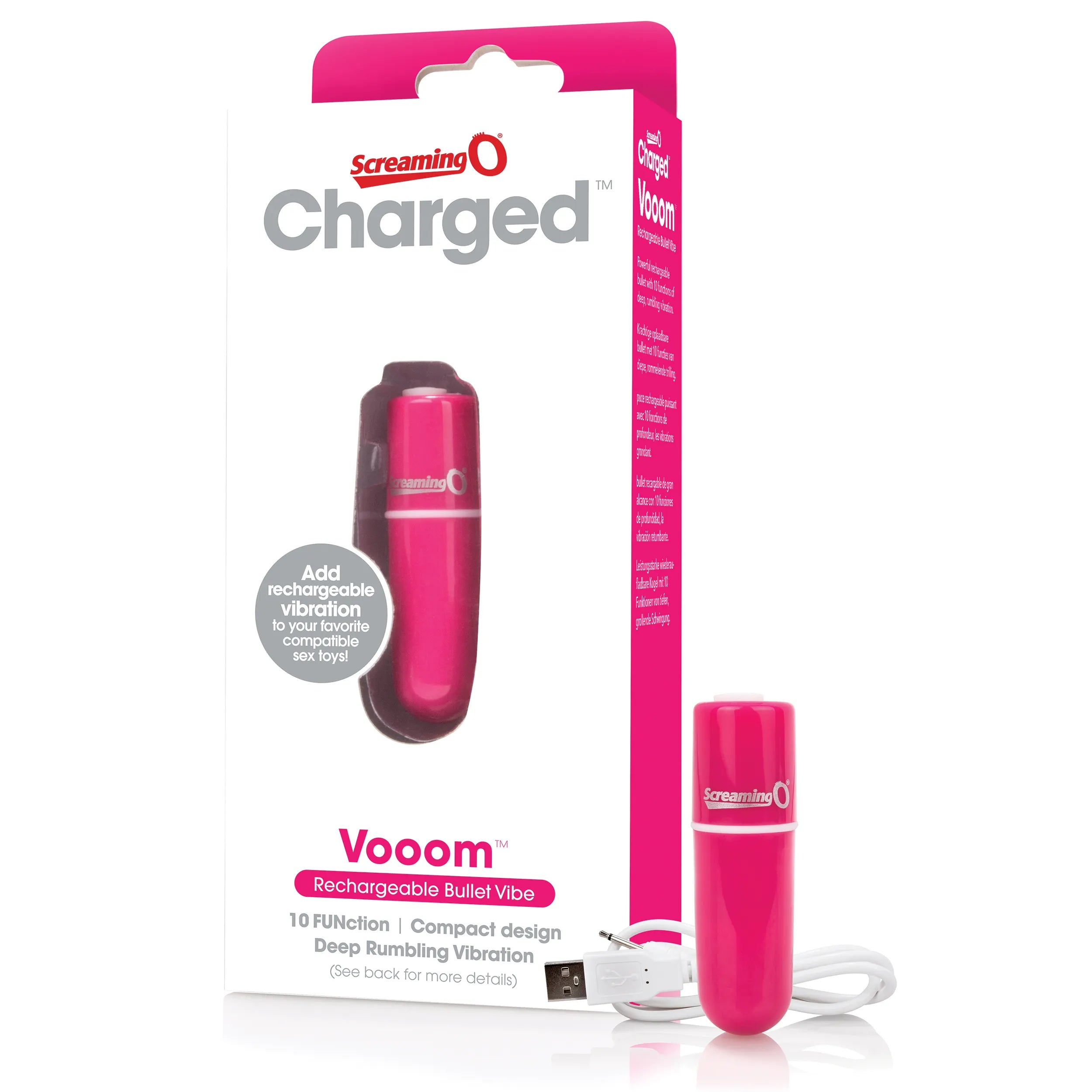 Screaming O Charged Vooom Bullet Vibe – Powerful 10-Function Motor Vibrator > Vibrators > Mini Vibrators