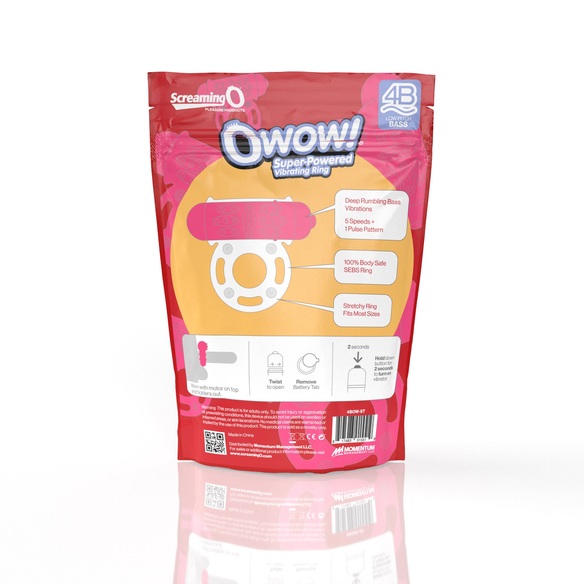 Owow 4B Low Pitch Bass Vibrating Cock Ring – Bass Frequency Technology > Cock Ring > Vibrating