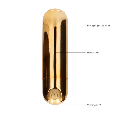 10 speed Rechargeable Bullet Gold > Sex Toys For Ladies > Mini Vibrators