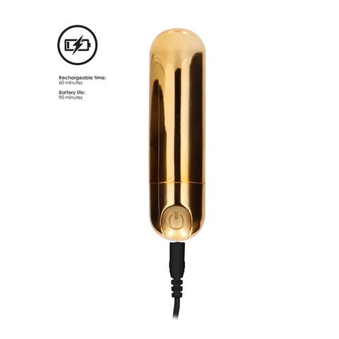 10 speed Rechargeable Bullet Gold > Sex Toys For Ladies > Mini Vibrators