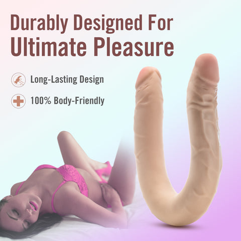 Dr Skin Plus 16.5 Inch Posable Double Dong 42 Centimeter Dual Ended Dildo Double Dongs