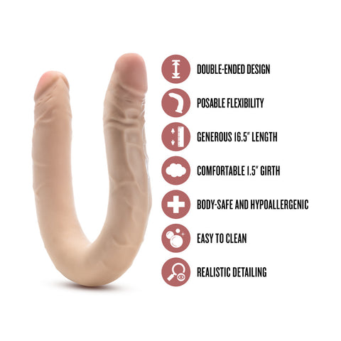 Dr Skin Plus 16.5 Inch Posable Double Dong 42 Centimeter Dual Ended Dildo Double Dongs
