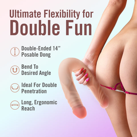 Dr Skin Plus 14 Inch Posable Double Dong 35.5 cm Double Dong Double Dongs