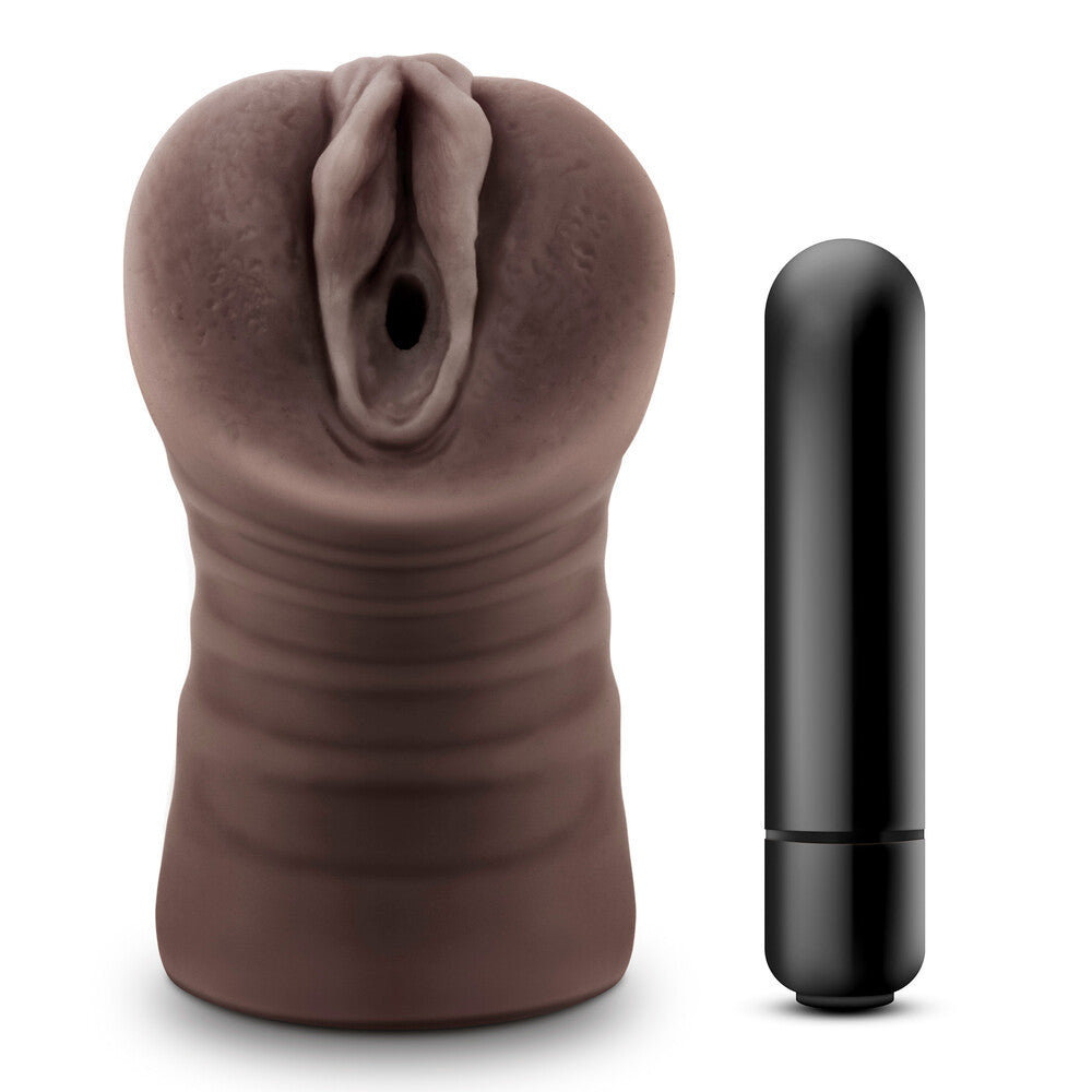 Hot Chocolate Brianna Vagina Vibrating Masturbator Brown Strokers - Manual