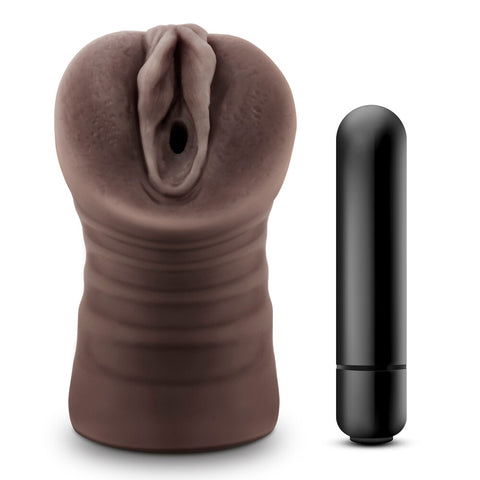 Hot Chocolate Brianna Vagina Vibrating Masturbator Brown Strokers - Manual