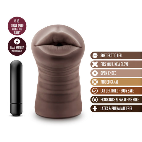 Hot Chocolate Heather Mouth Vibrating Masturbator > Sex Toys For Men > Vibrating Vaginas
