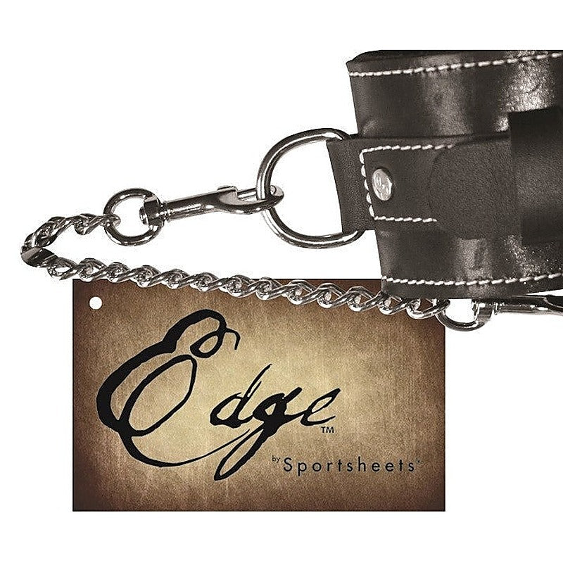 Edge Leather Arm And Thigh Restraints – With Metal Tether > Bondage Gear > Restraints
