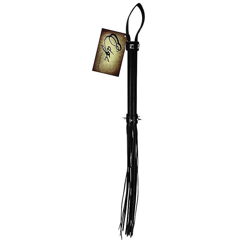 Edge Spike Flogger, Vegan Leather, 28.5" Long, Spiked Handle > Bondage Gear > Whips & Floggers