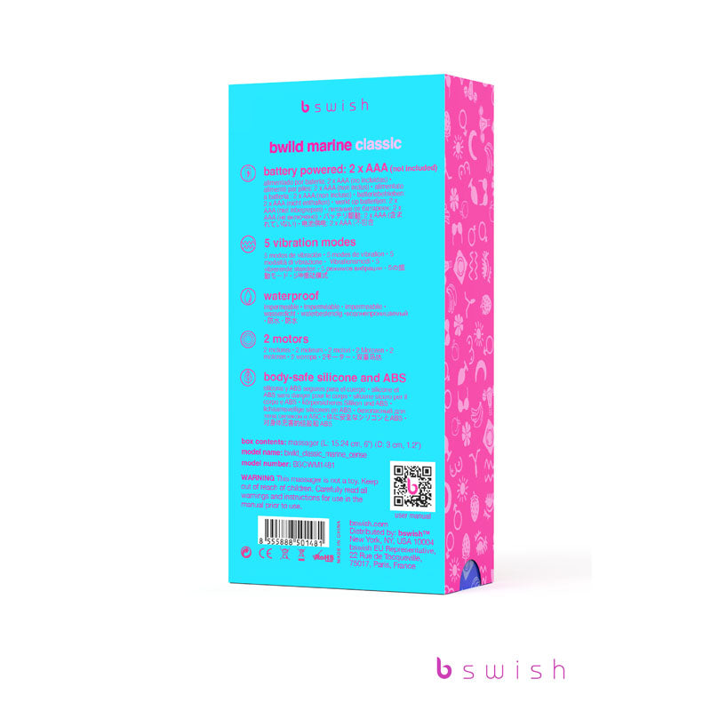 Bwild Classic Marine-Cerise 6 Inch Dual Motor Massager VIBRATORS-RABBIT