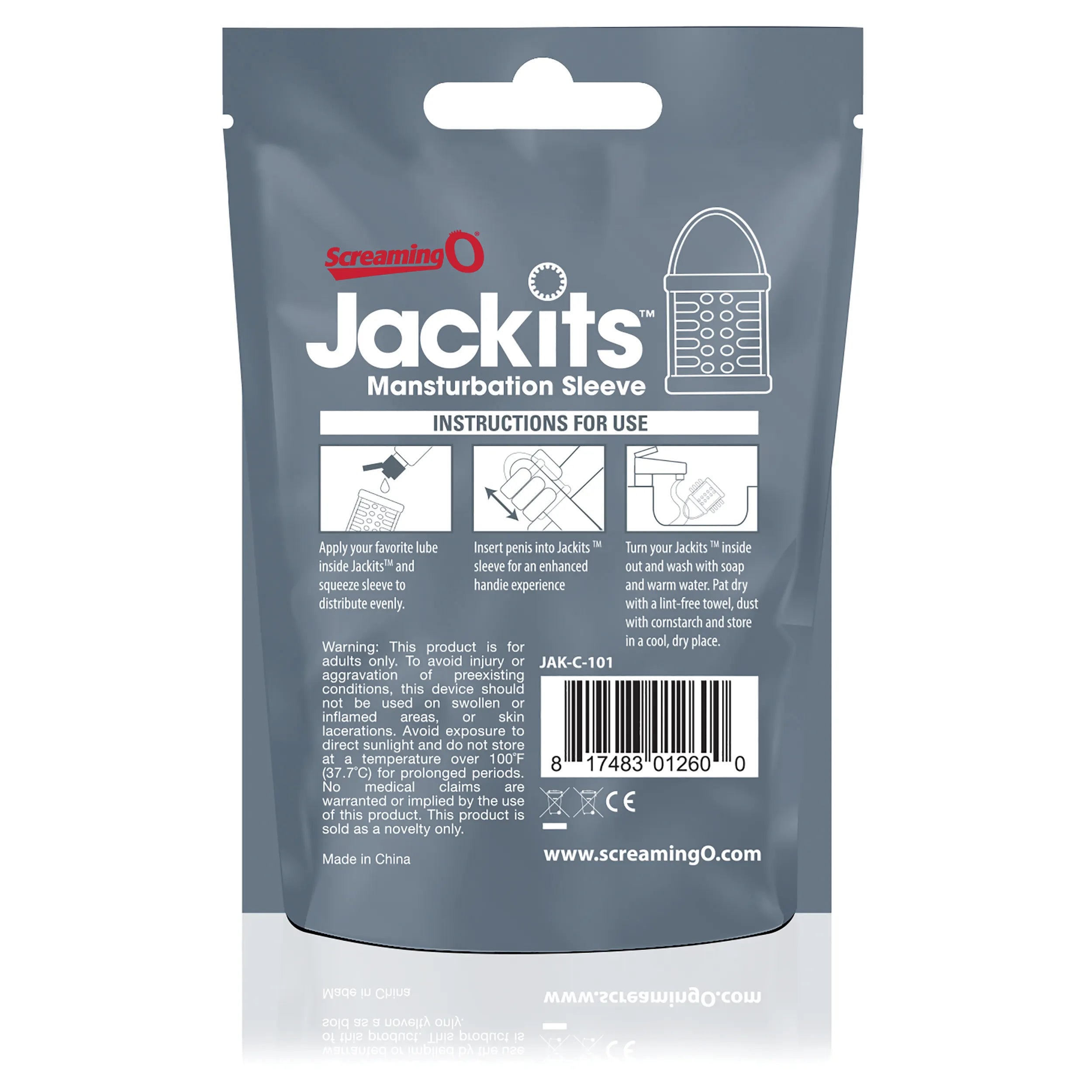 Screaming O Jackits – Reusable Male Masturbation Sleeve with Raised Textured Interior > Sex Toys For Men > Masturbators Cup