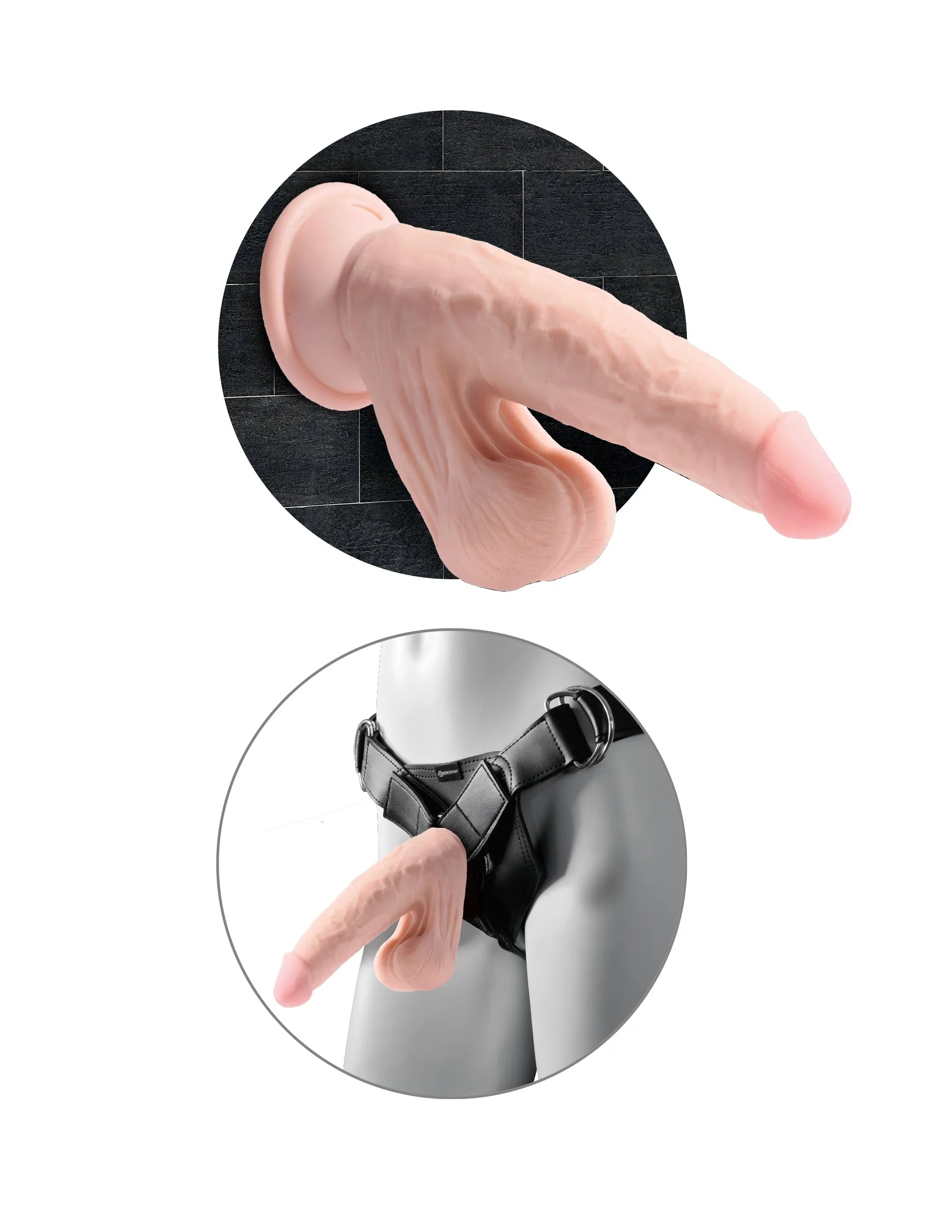 Pipedream King Cock Plus 8 Inch Triple Density Dildo with Swinging Balls > Dildos > Realistic Dildos