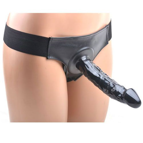 Black Hollow Strap On With Harness > Realistic Dildos and Vibes > Strap on Dildo