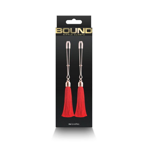 Bound Nipple Clamps Red Tassel > Clothes > Body Jewellery