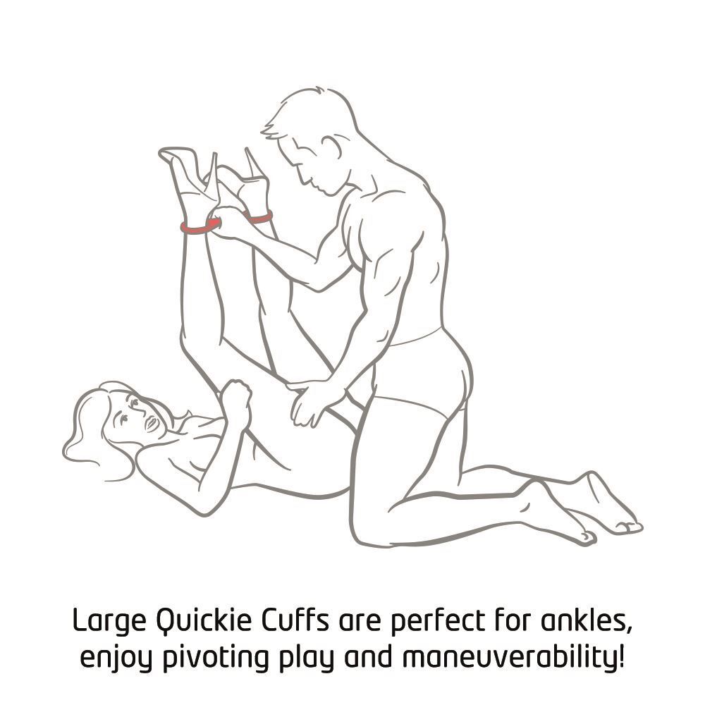 Quickie Large Red Ankle And Wrist Cuffs Soft Restraints > Bondage Gear > Restraints