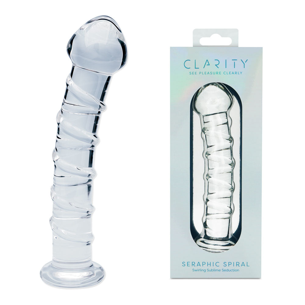 Seraphic Spiral Hand-Blown Borosilicate Glass Dildo 160mm Insertable Length > Glass > Dildos Main image