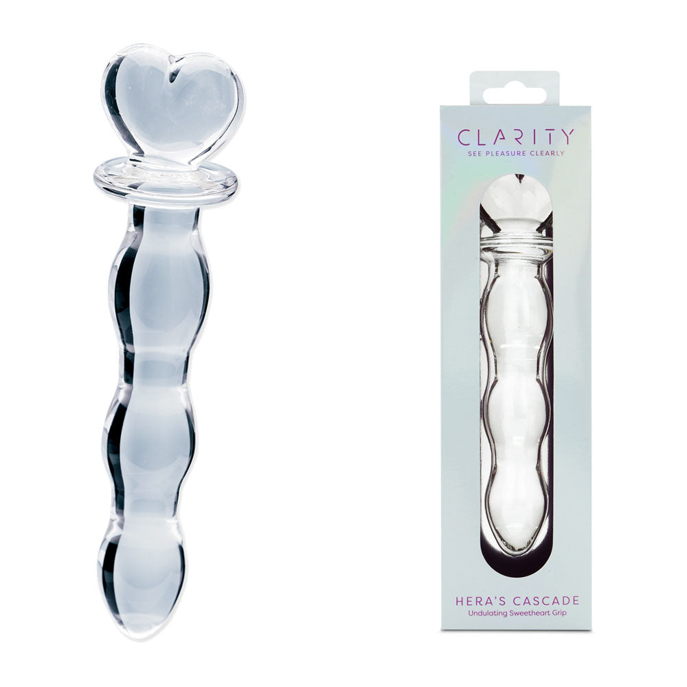Hera's Cascade Handblown Borosilicate Glass Dildo – Sculptural Handle 5.9 Inch Insertable Length > Glass > Dildos Main image