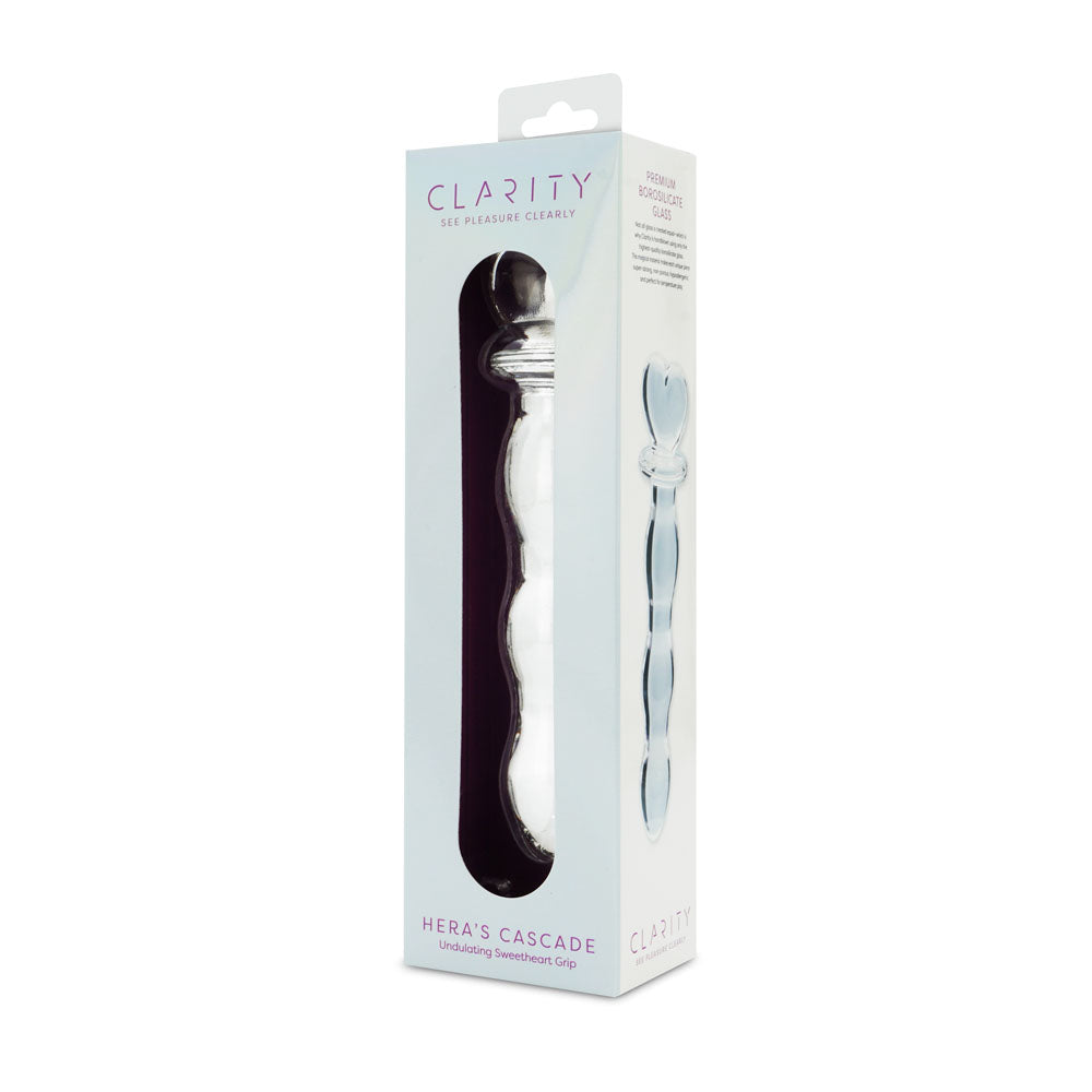 Hera's Cascade Handblown Borosilicate Glass Dildo – Sculptural Handle 5.9 Inch Insertable Length > Glass > Dildos