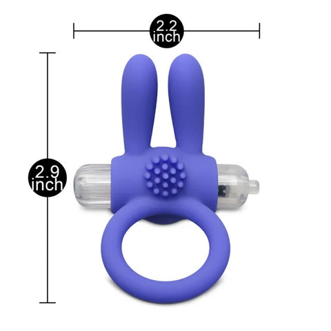 Cock Ring With Rabbit Ears Blue > Sex Toys For Men > Love Ring Vibrators