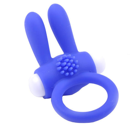 Cock Ring With Rabbit Ears Blue Default Title > Sex Toys For Men > Love Ring Vibrators