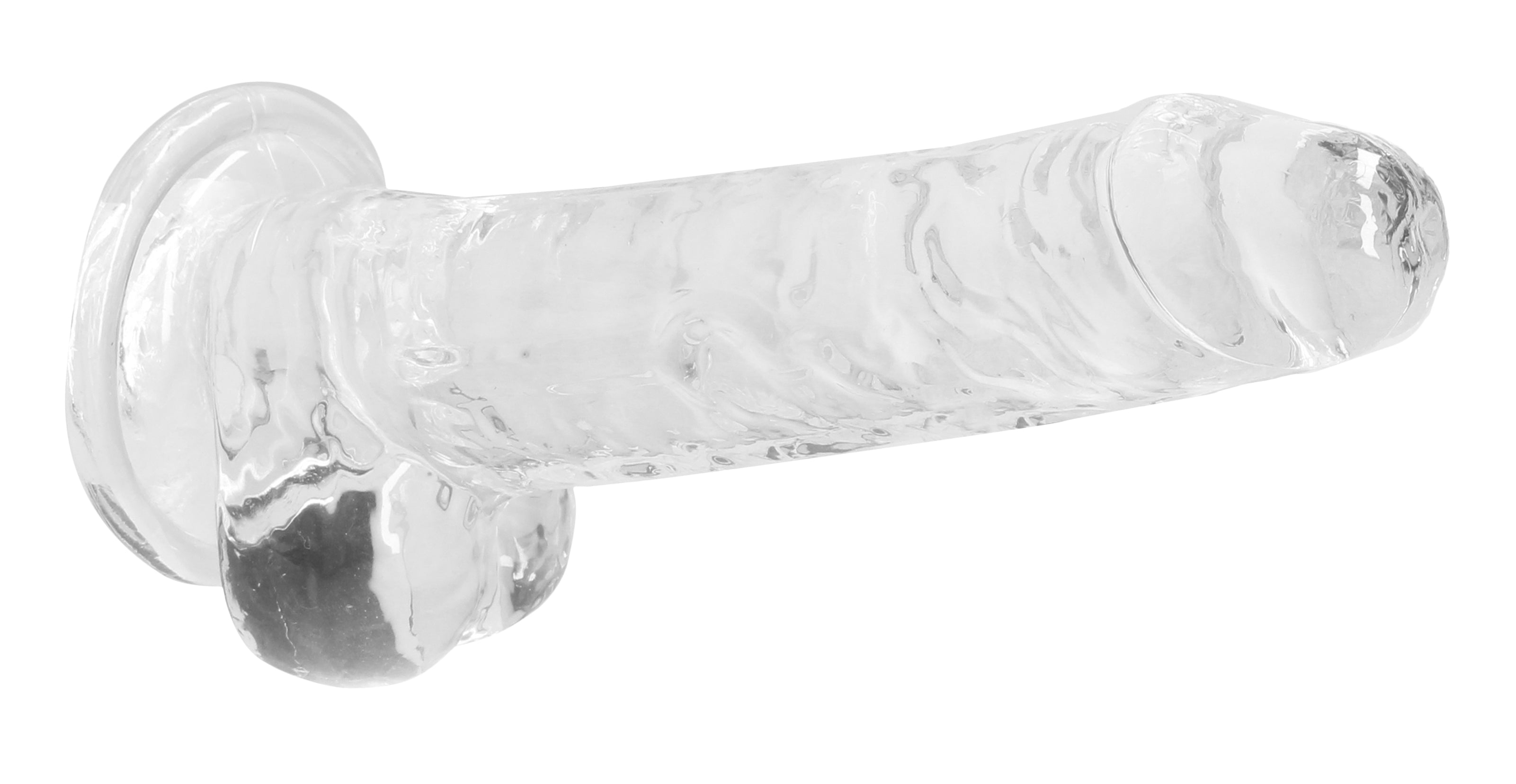RealRock Crystal Clear 7 Inch Phthalate-Free TPE Realistic Dildo with Balls > Dildos > Realistic Dildos