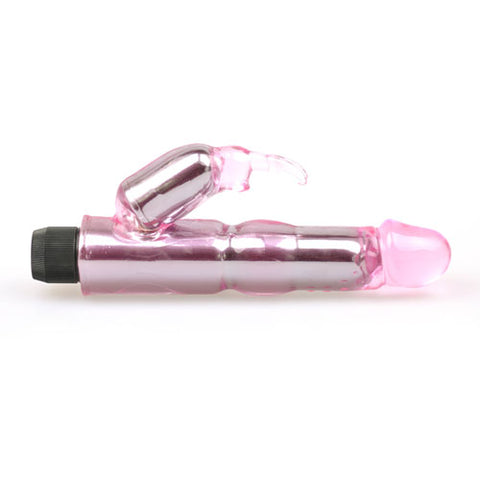 Crystal Pink Rabbit Vibrator Waterproof Dual Motor 8.5 Inch Panty Vibrators