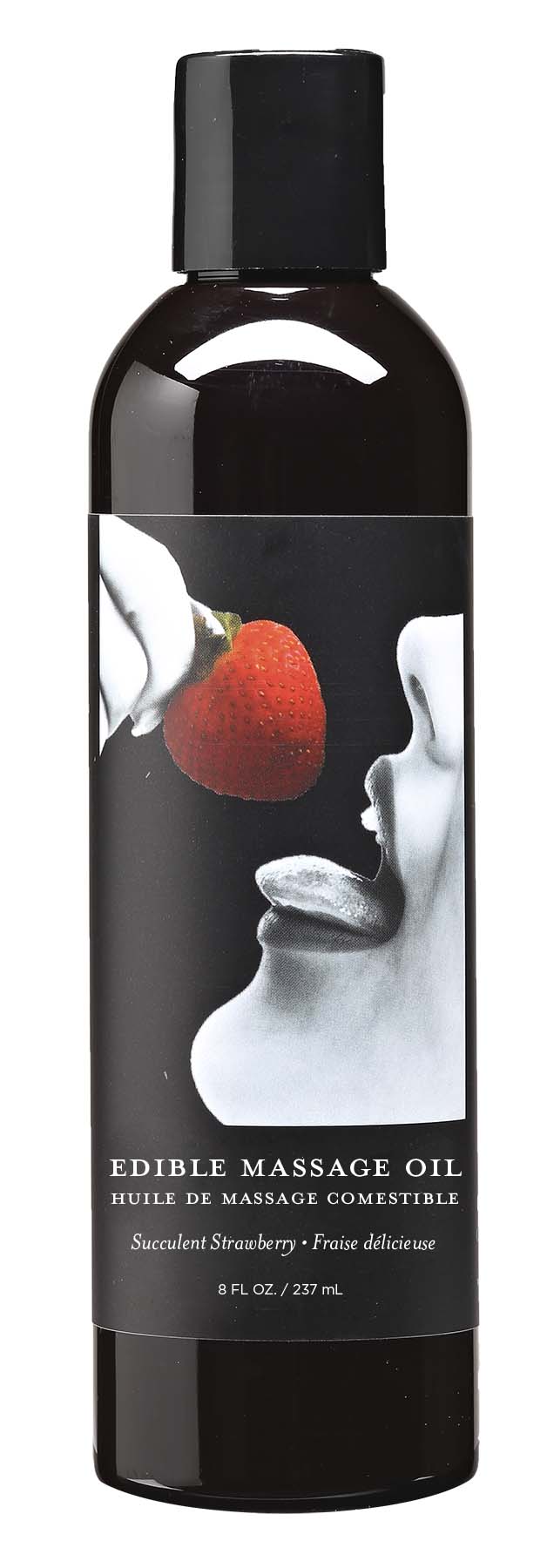 Edible Massage Oil Succulent Strawberry Flavored 237ml Bottle