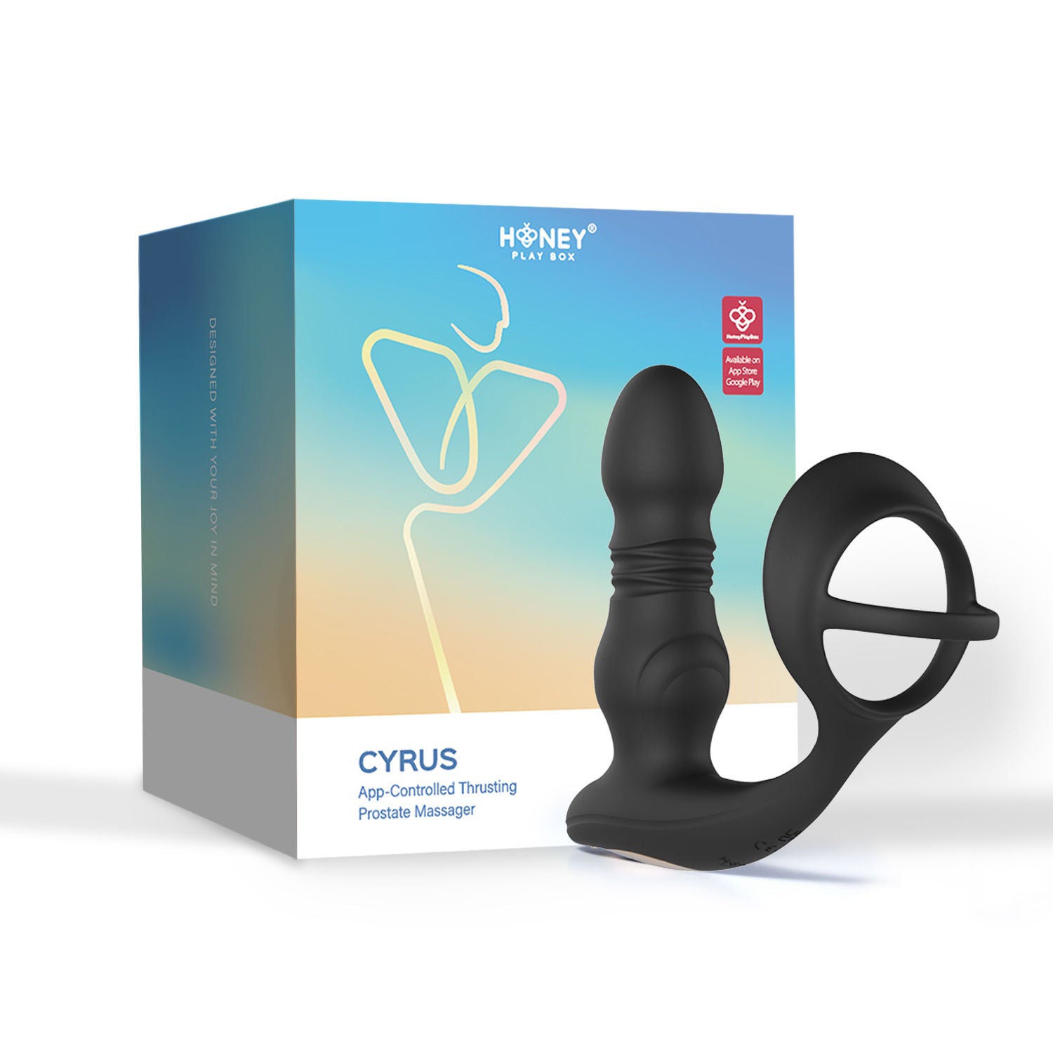 Cyrus App Control Thrusting Prostate Massager and Cock Ring – Rechargeable Silicone Device > Anal Range > Prostate Plugs Main image
